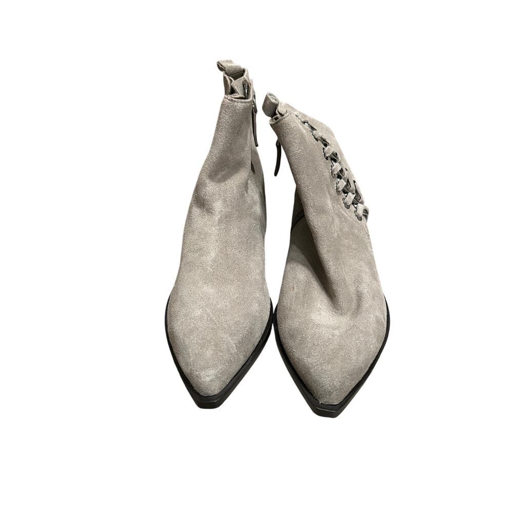 Linea Paolo  Grey Ankle Boots Gorgeous silver hardware Size 10